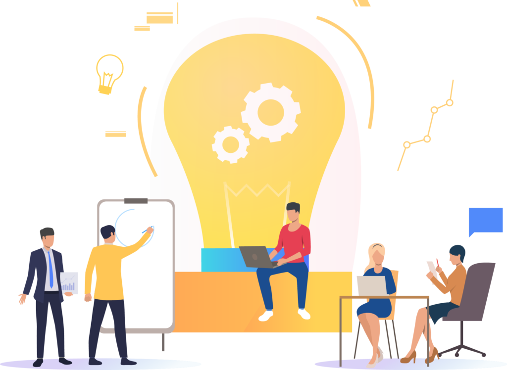 students learning